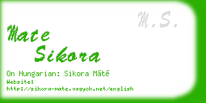 mate sikora business card