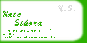 mate sikora business card